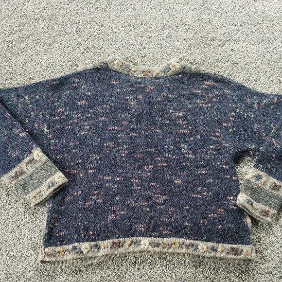 Vintage‎ Sweater V-Neck Wool Blend Y2K Large Cottagecore Vintage - Picture 11 of 11